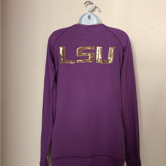 Ladies Purple “LSU” Cardigan - Picture 7 of 11